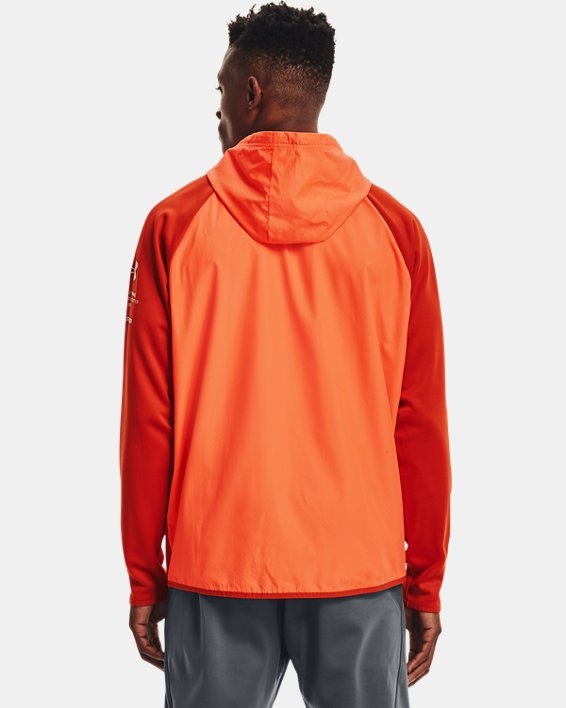 Men's Armour Fleece® Storm Full Zip Hoodie, Orange, pdpMainDesktop image number 1